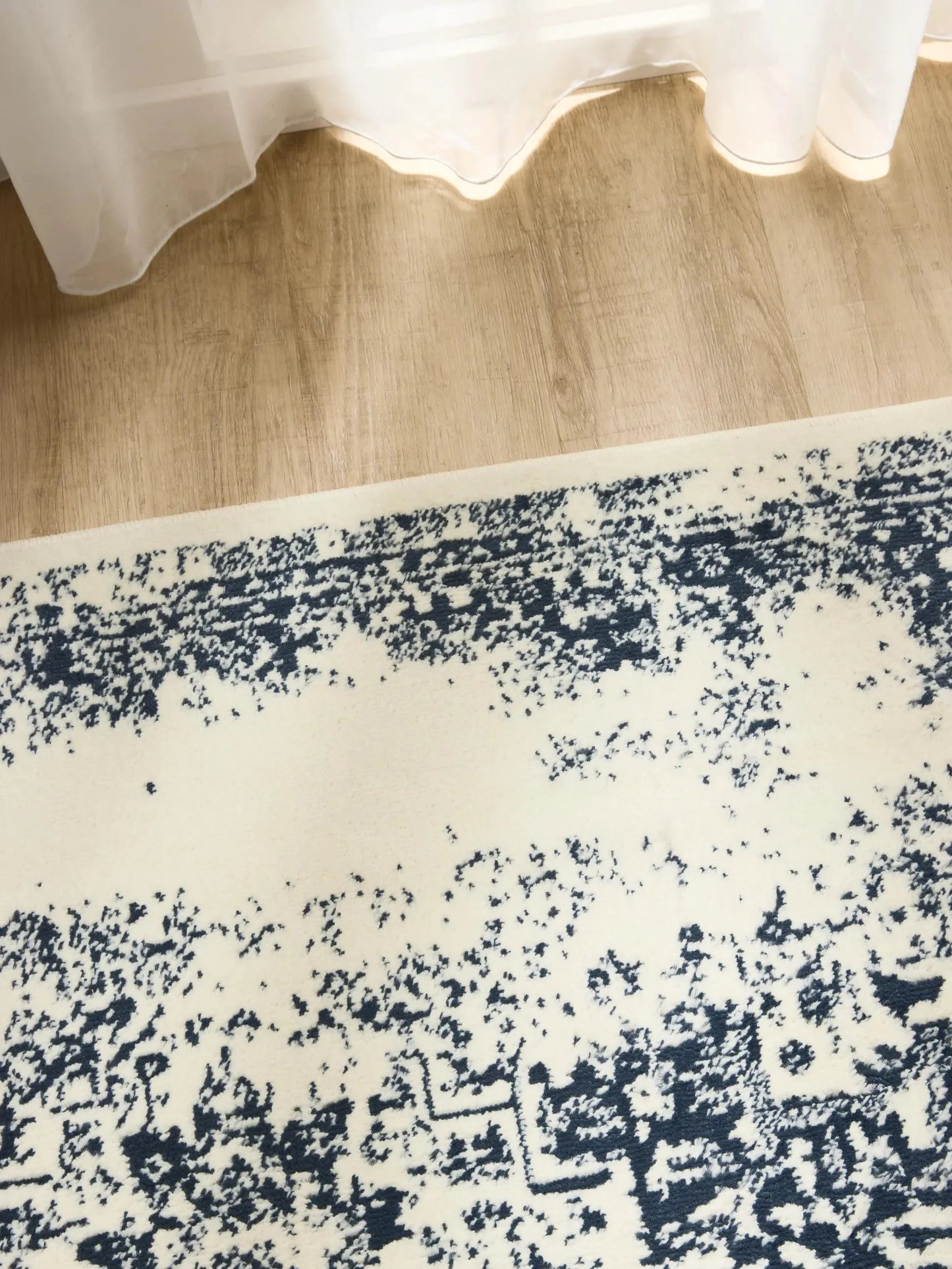 KIRA Creme/Blå Tæppe - Billede 3