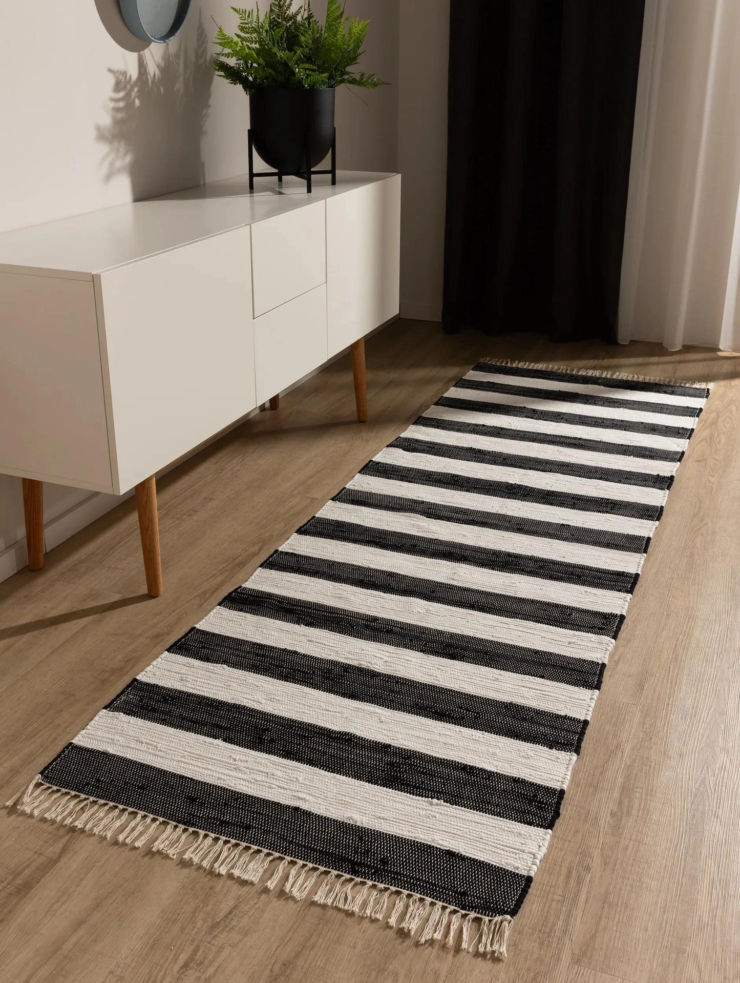 ACE Hvid Sort Genbrugsmateriale Tæppe