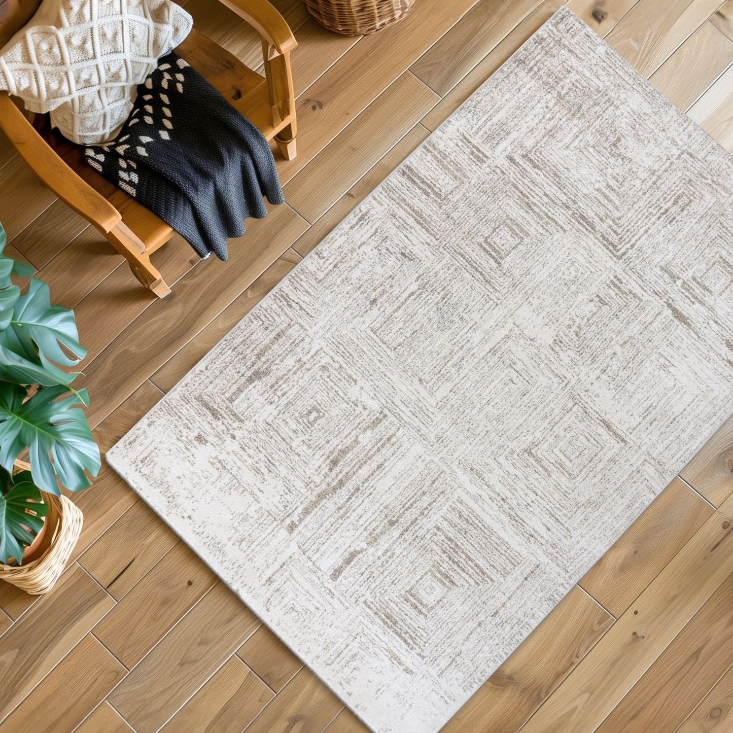 Napoli 537 Tæppe Minimalistisk Design I Creme - Billede 4