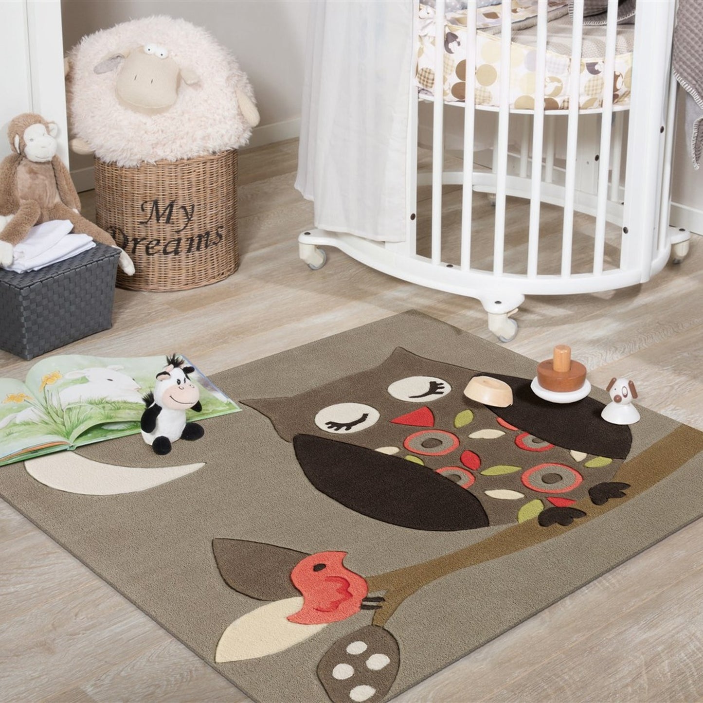 Joy 4190 Owl ECKIG Flerfarvet Motivtæppe - Billede 2