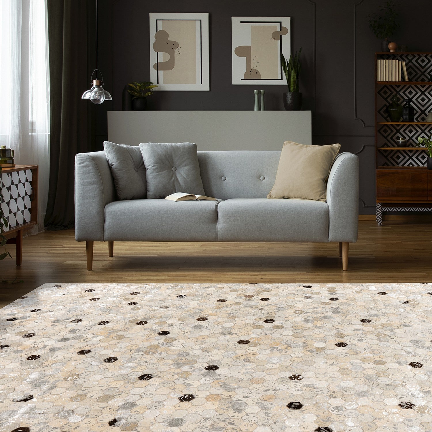 Lavin 1025 LæderTæppe I Patchwork Udtryk - Billede 2