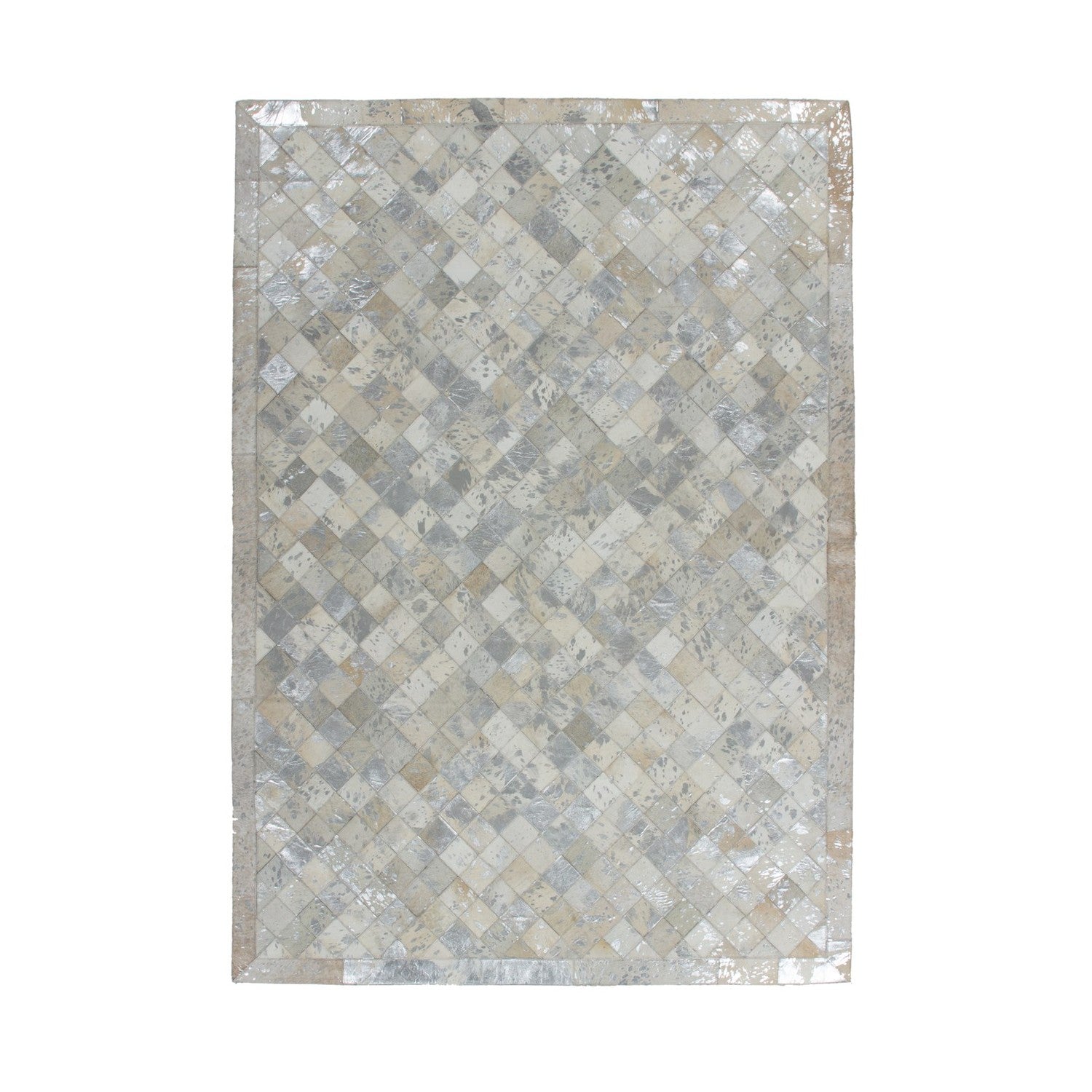 Lavish 210 Lædertæppe Patchwork I Grå/sølv - Hovedbillede