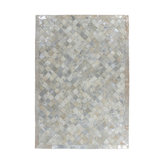 Lavish 210 Lædertæppe Patchwork I Grå/sølv - Hovedbillede