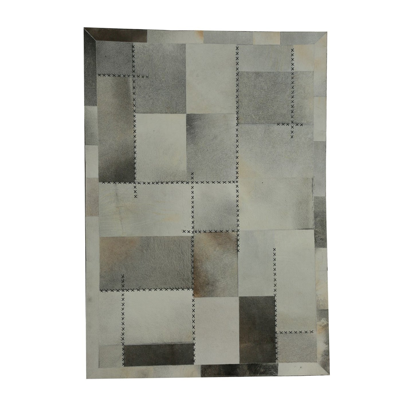 Mystic 110 Tæppe I Læder Med Patchwork Udtryk - Variant FUZTA-160-230