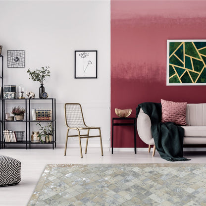 Lavish 210 Lædertæppe Patchwork I Grå/sølv - Billede 2