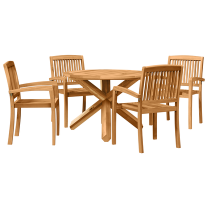Have Spisebordssæt 3 Pcs Brun 109 X 109 X 74 Cm - billede 2