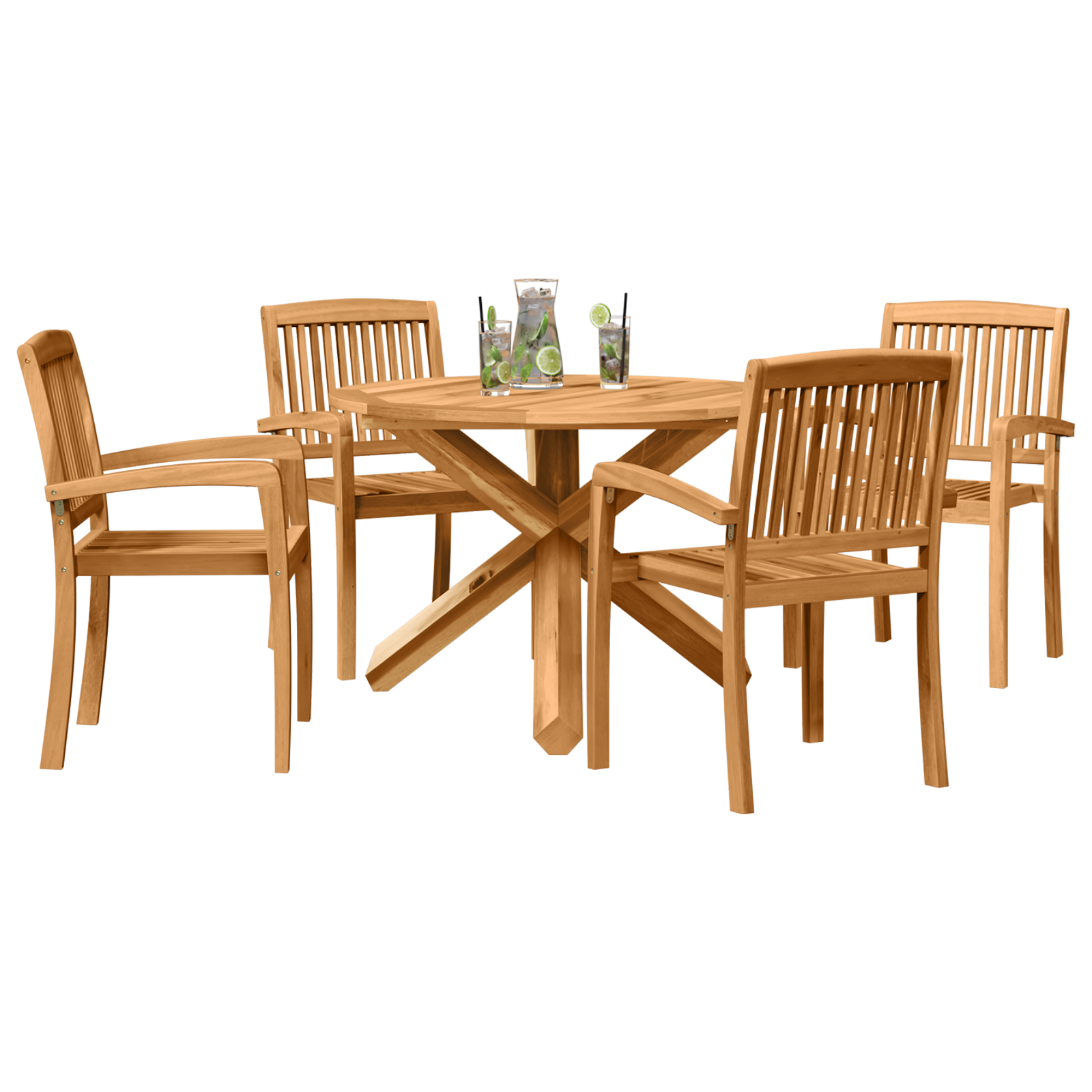 Have Spisebordssæt 3 Pcs Brun 109 X 109 X 74 Cm - billede 3