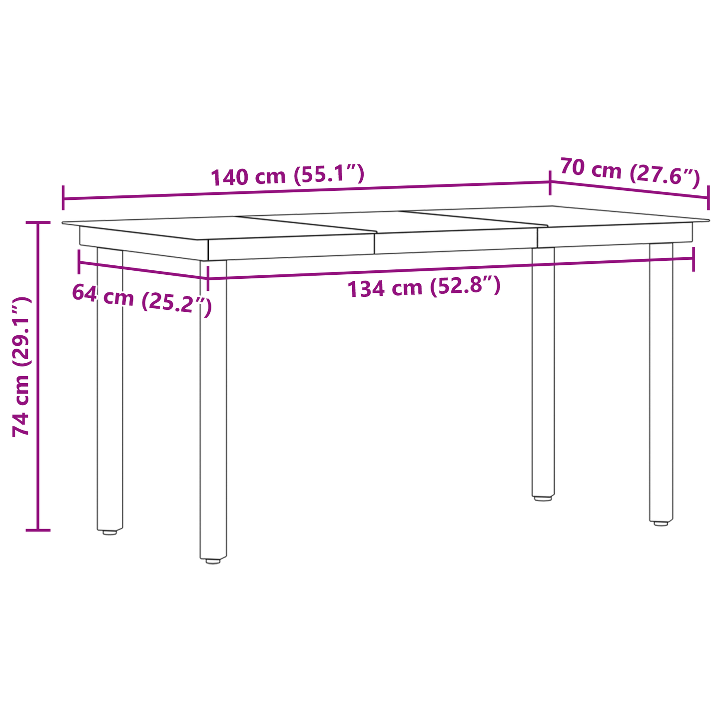Spisestuesæt 5 Pcs Lys Grå og Sort 140 X 70 X 74 Cm - billede 13