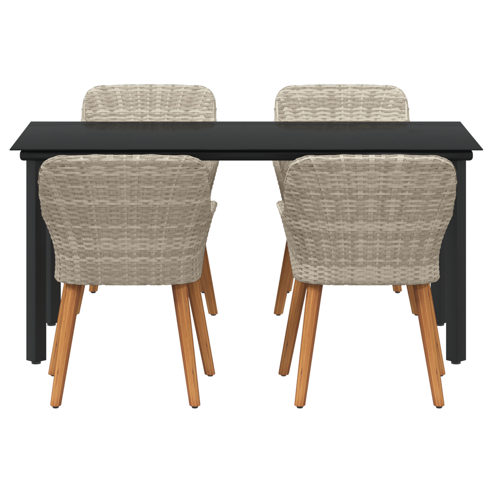 Spisestuesæt 5 Pcs Lys Grå og Sort 160 X 80 X 74 Cm - billede 8