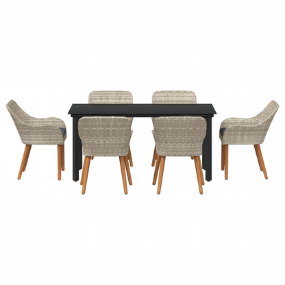 Spisestuesæt 7 Pcs Lys Grå og Sort 160 X 80 X 74 Cm - billede 8