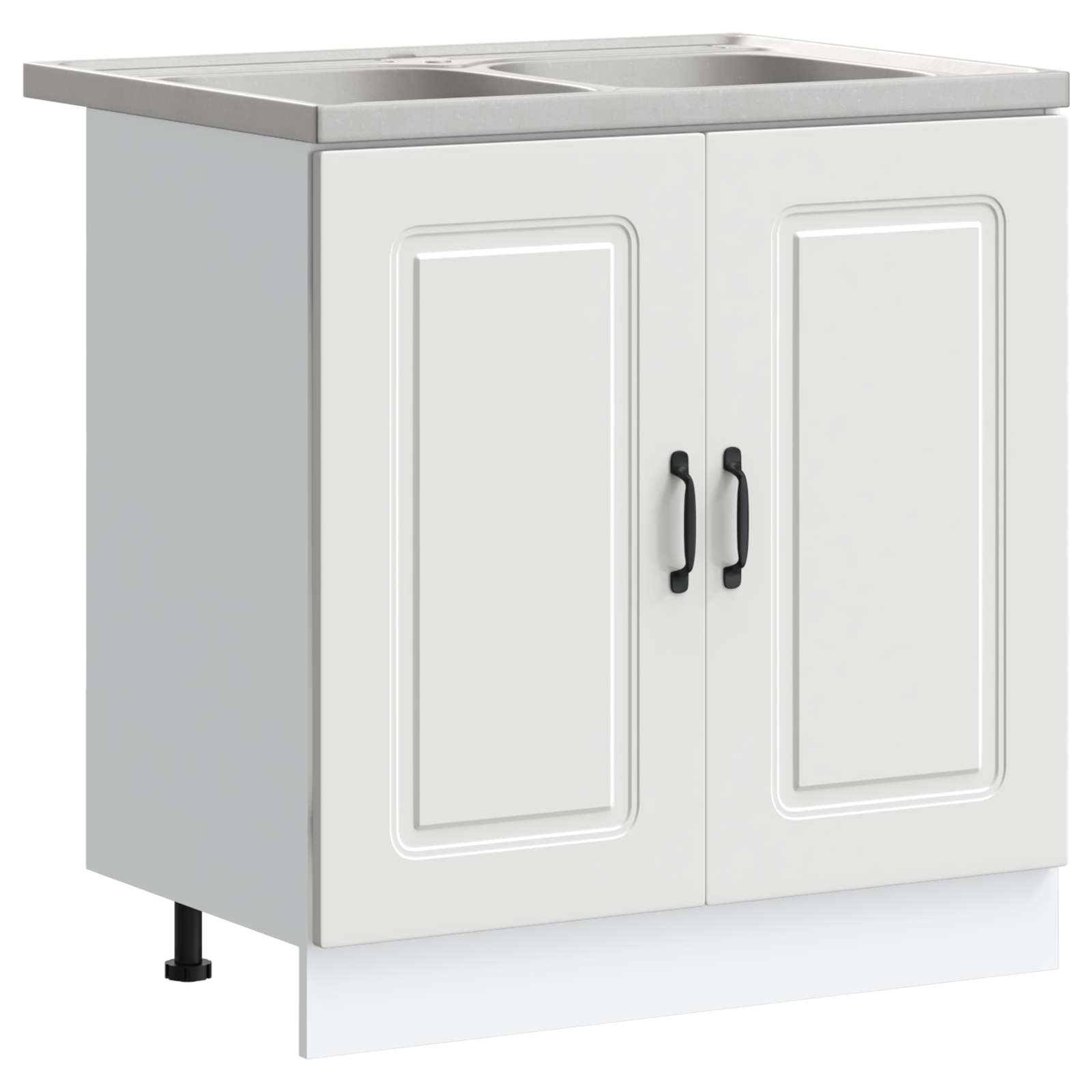 Køkkenskab Kalmar 2 Pcs Hvid 80 X 46 X 81.5 Cm Konstrueret Træ - Billede 2