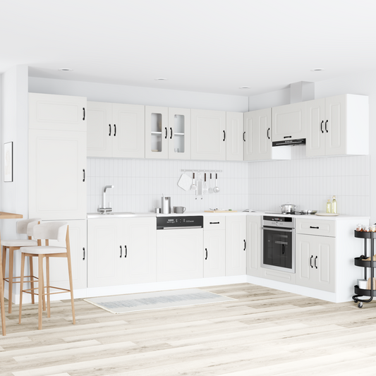 Køkkenskab Kalmar 2 Pcs Hvid 80 X 46 X 81.5 Cm Konstrueret Træ - Hovedbillede