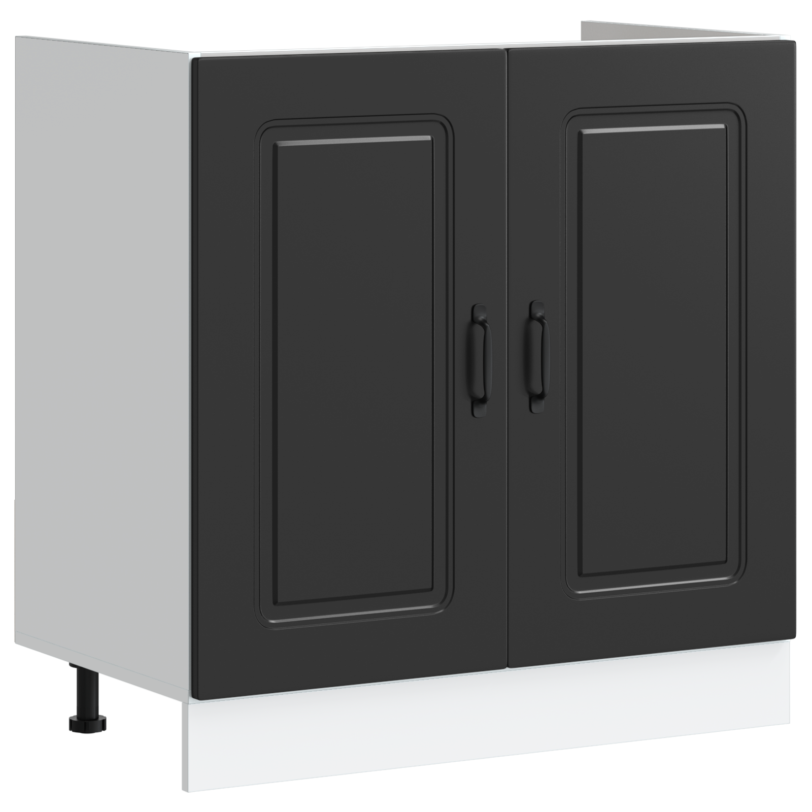Køkkenskab Kalmar 2 Pcs Sort 80 X 46 X 81.5 Cm Konstrueret Træ - Billede 4
