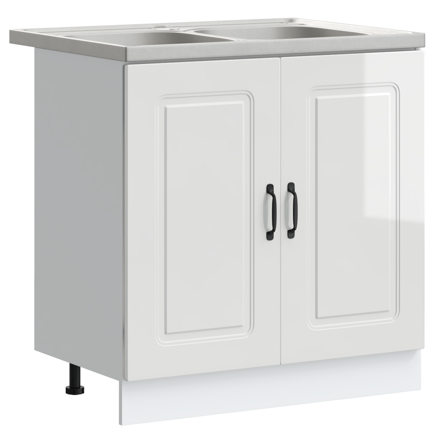 Køkkenskab Kalmar 2 Pcs Hvid 80 X 46 X 81.5 Cm Konstrueret Træ - Billede 2