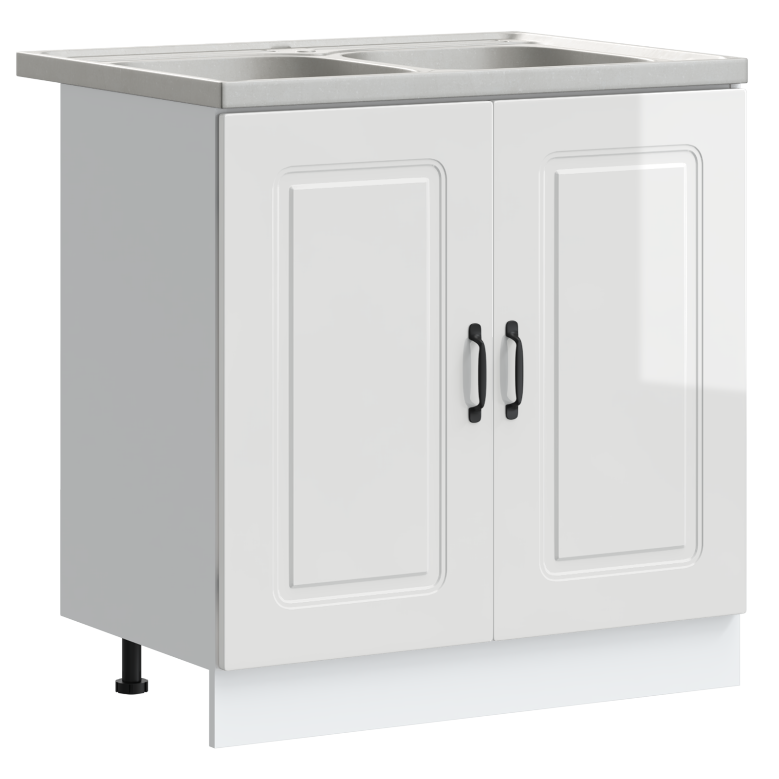 Køkkenskab Kalmar 2 Pcs Hvid 80 X 46 X 81.5 Cm Konstrueret Træ - Billede 2