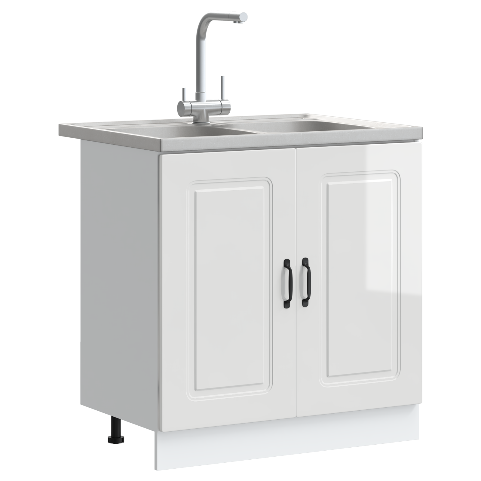 Køkkenskab Kalmar 2 Pcs Hvid 80 X 46 X 81.5 Cm Konstrueret Træ - Billede 3