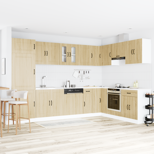 Køkkenskab Kalmar 2 Pcs Brun 80 X 46 X 81.5 Cm Konstrueret Træ - Hovedbillede