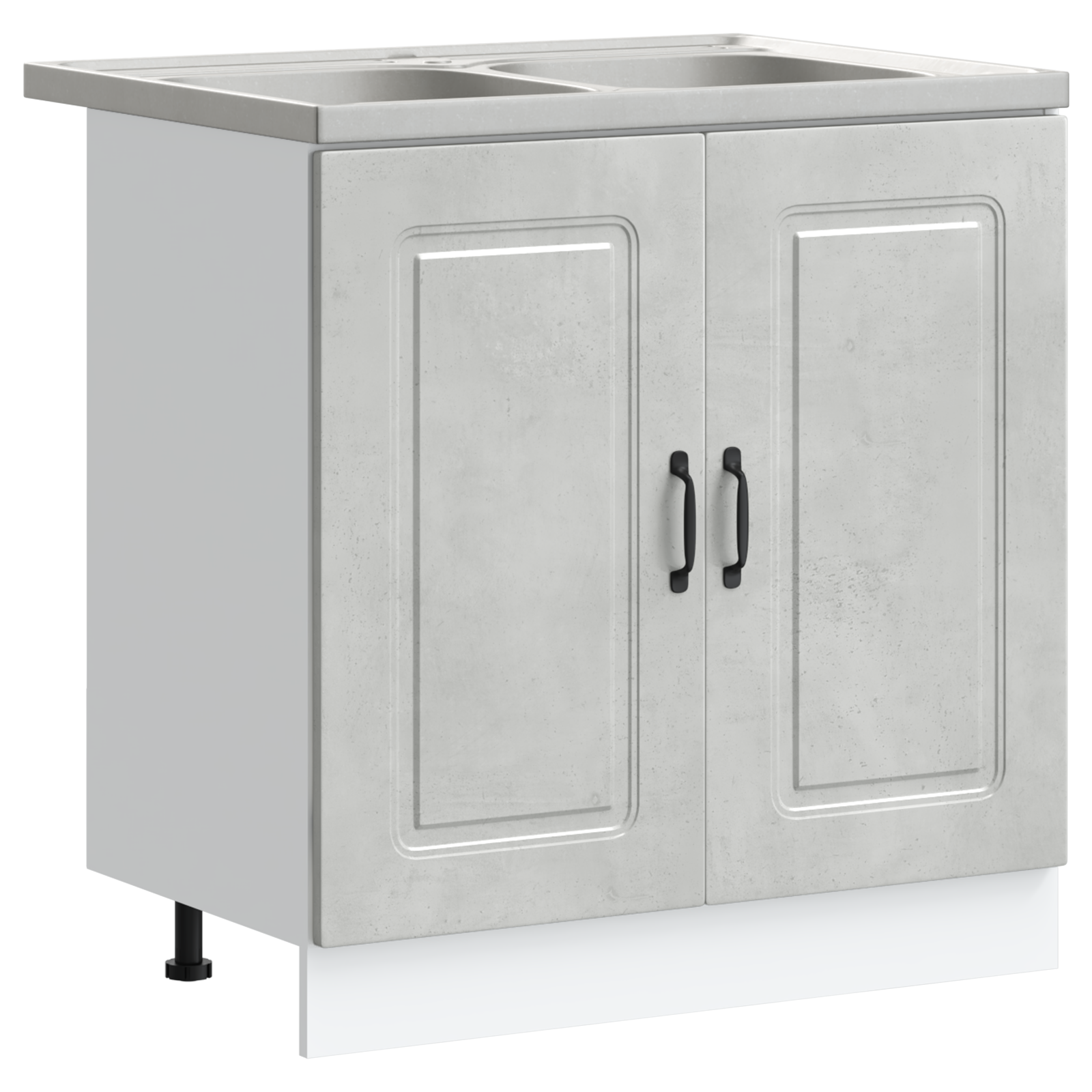 Køkkenskab Kalmar 2 Pcs Grå 80 X 46 X 81.5 Cm Konstrueret Træ - Billede 2