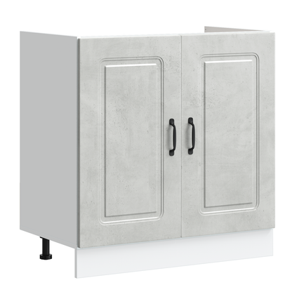 Køkkenskab Kalmar 2 Pcs Grå 80 X 46 X 81.5 Cm Konstrueret Træ - Billede 4