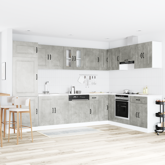 Køkkenskab Kalmar 2 Pcs Grå 80 X 46 X 81.5 Cm Konstrueret Træ - Hovedbillede