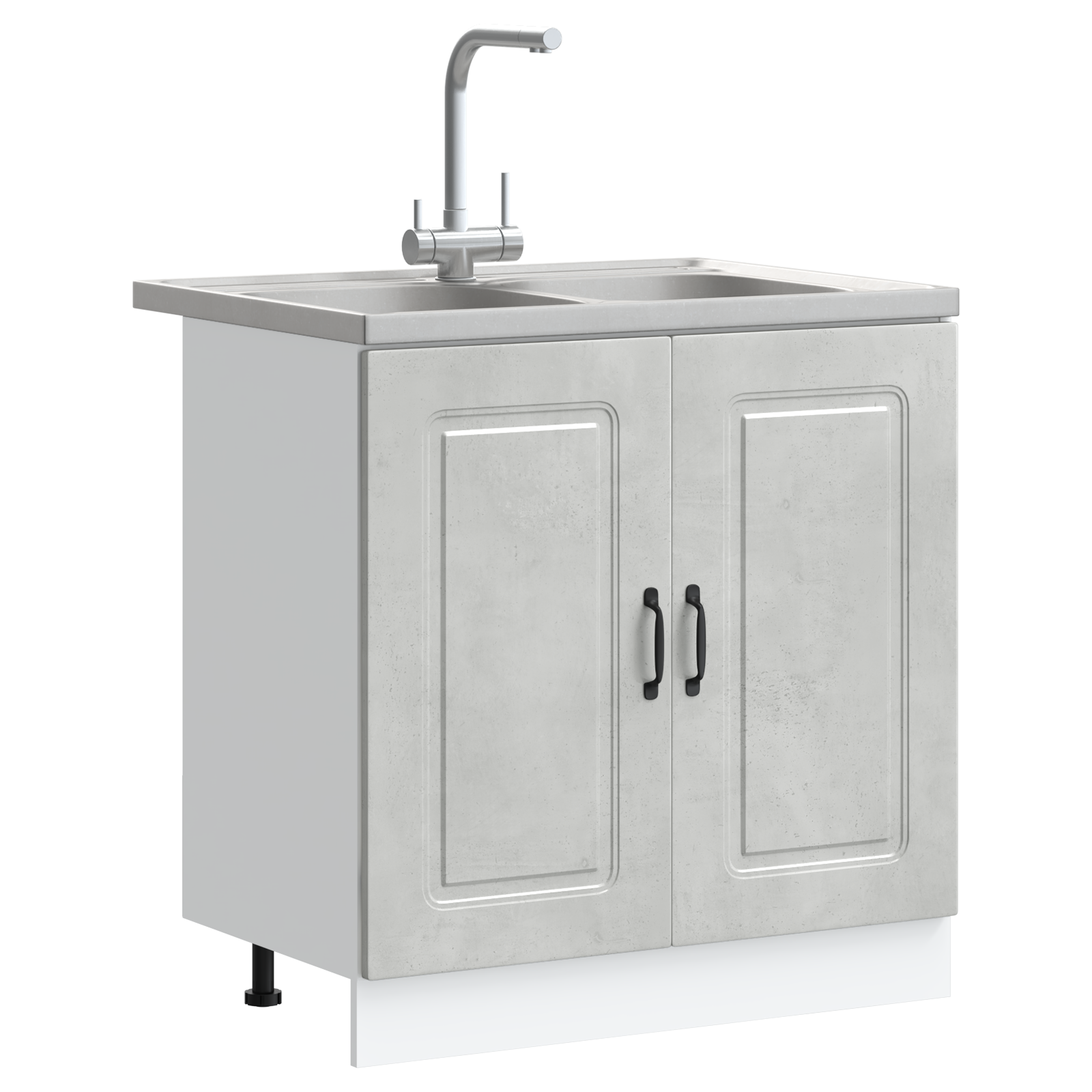 Køkkenskab Kalmar 2 Pcs Grå 80 X 46 X 81.5 Cm Konstrueret Træ - Billede 3