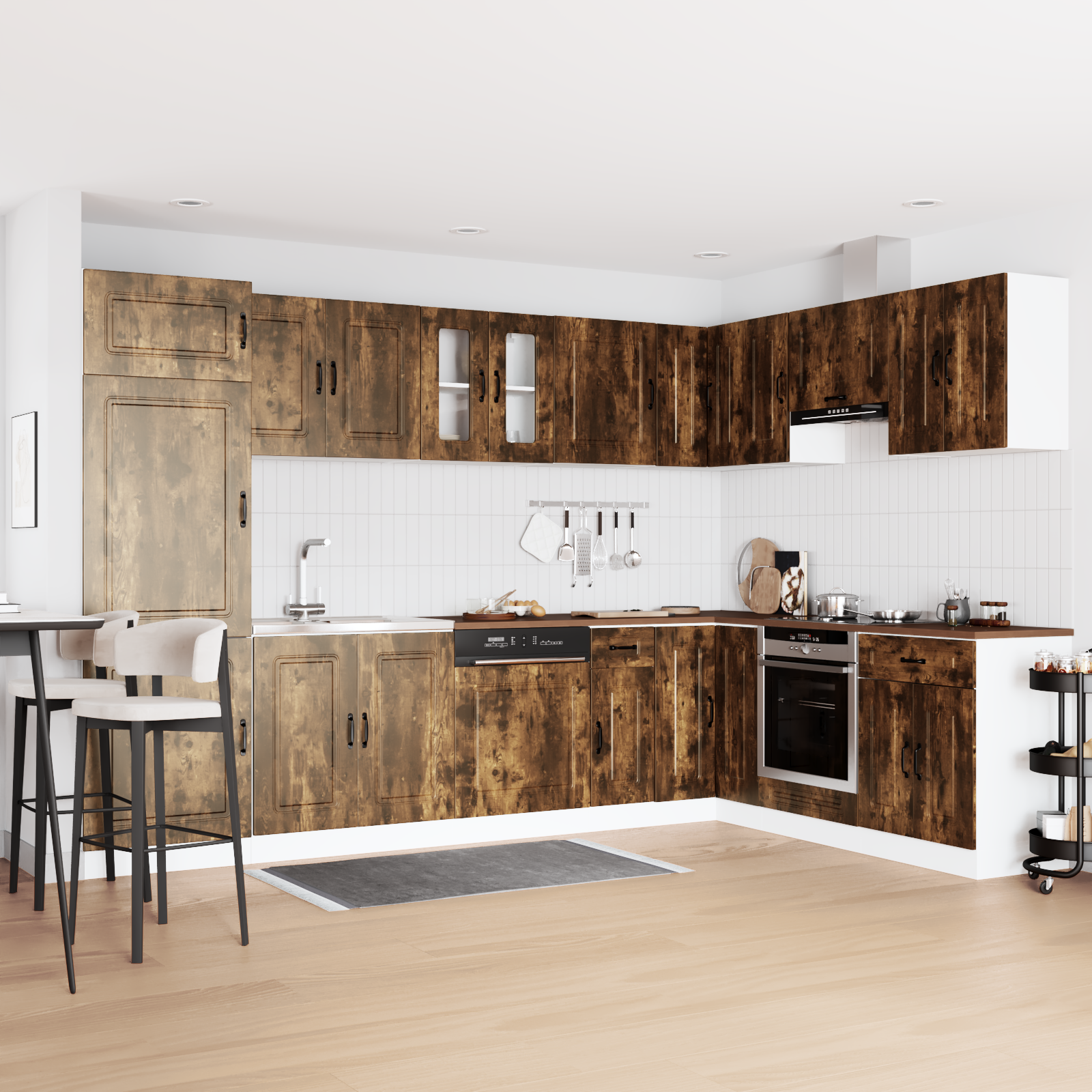 Køkkenskab Kalmar 2 Pcs Brun 80 X 46 X 81.5 Cm Konstrueret Træ - Hovedbillede