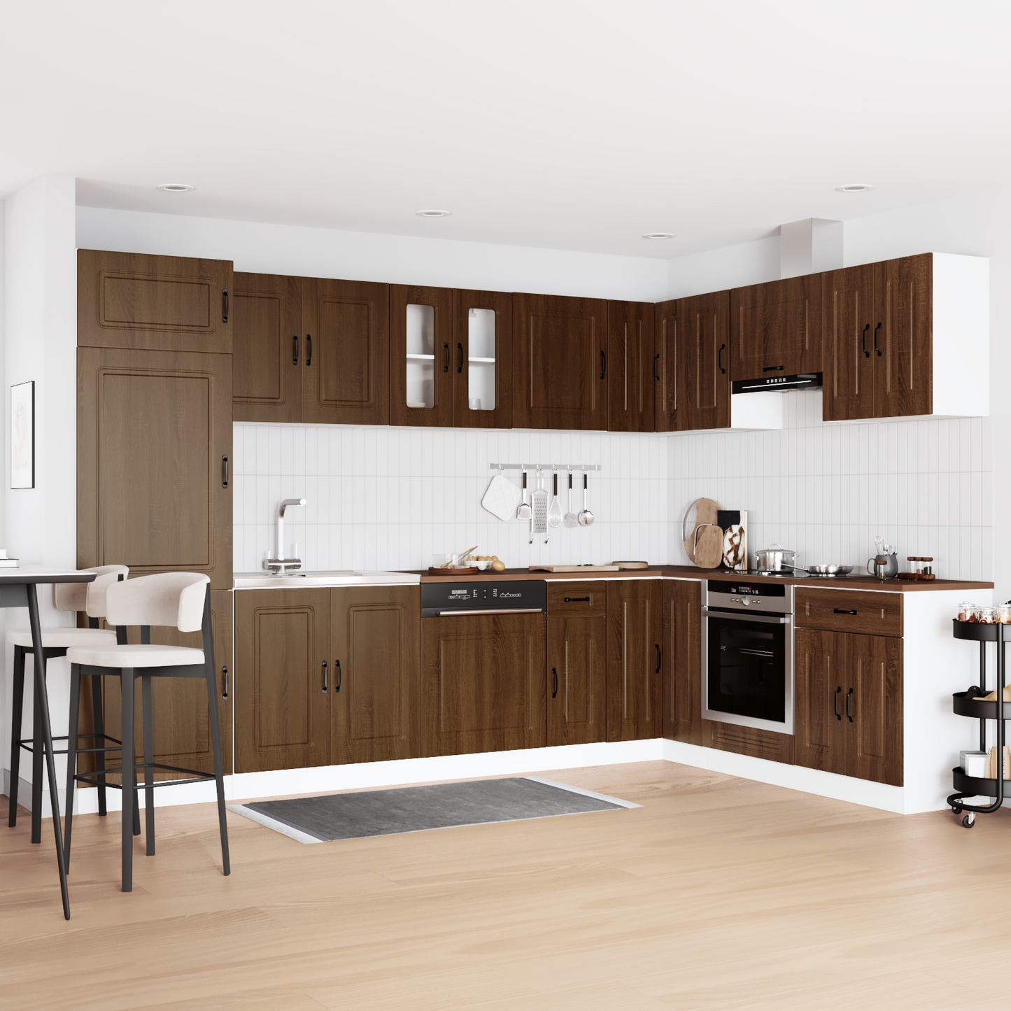 Køkkenskab Kalmar 2 Pcs Brun 80 X 46 X 81.5 Cm Konstrueret Træ - Hovedbillede
