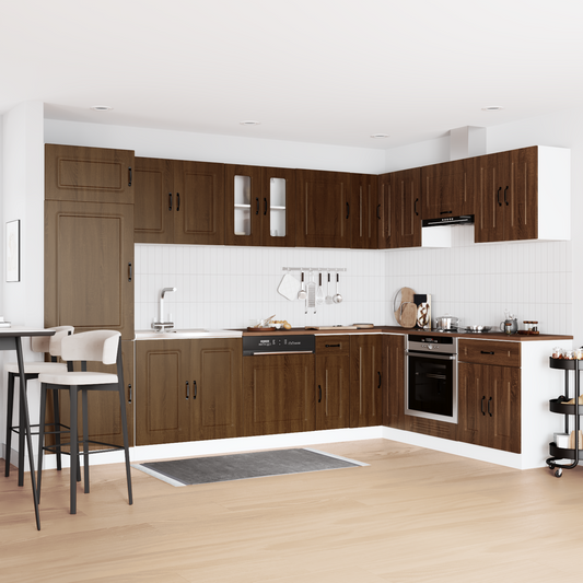 Køkkenskab Kalmar 2 Pcs Brun 80 X 46 X 81.5 Cm Konstrueret Træ - Hovedbillede