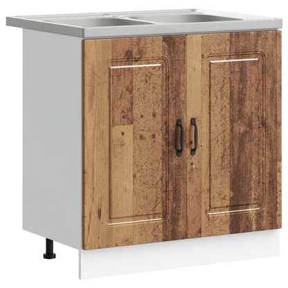 Køkkenskab Kalmar 2 Pcs Brun 80 X 46 X 81.5 Cm Konstrueret Træ - Billede 2