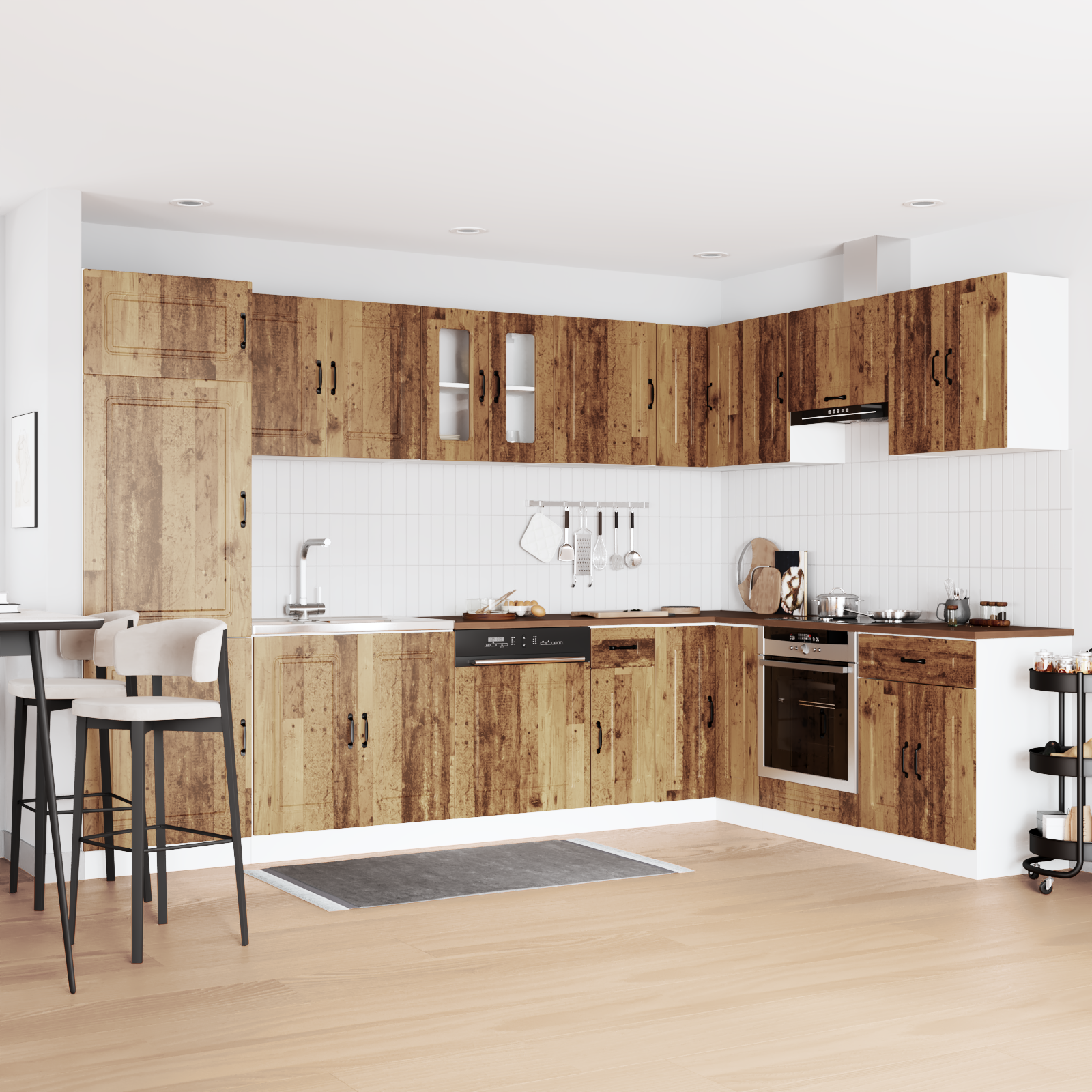 Køkkenskab Kalmar 2 Pcs Brun 80 X 46 X 81.5 Cm Konstrueret Træ - Hovedbillede