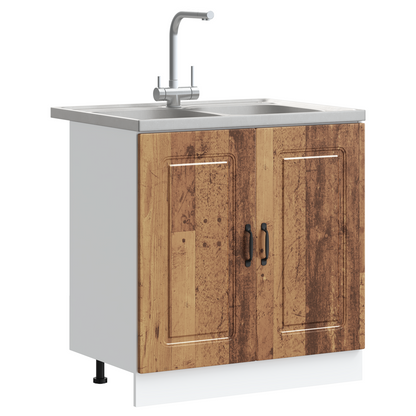 Køkkenskab Kalmar 2 Pcs Brun 80 X 46 X 81.5 Cm Konstrueret Træ - Billede 3