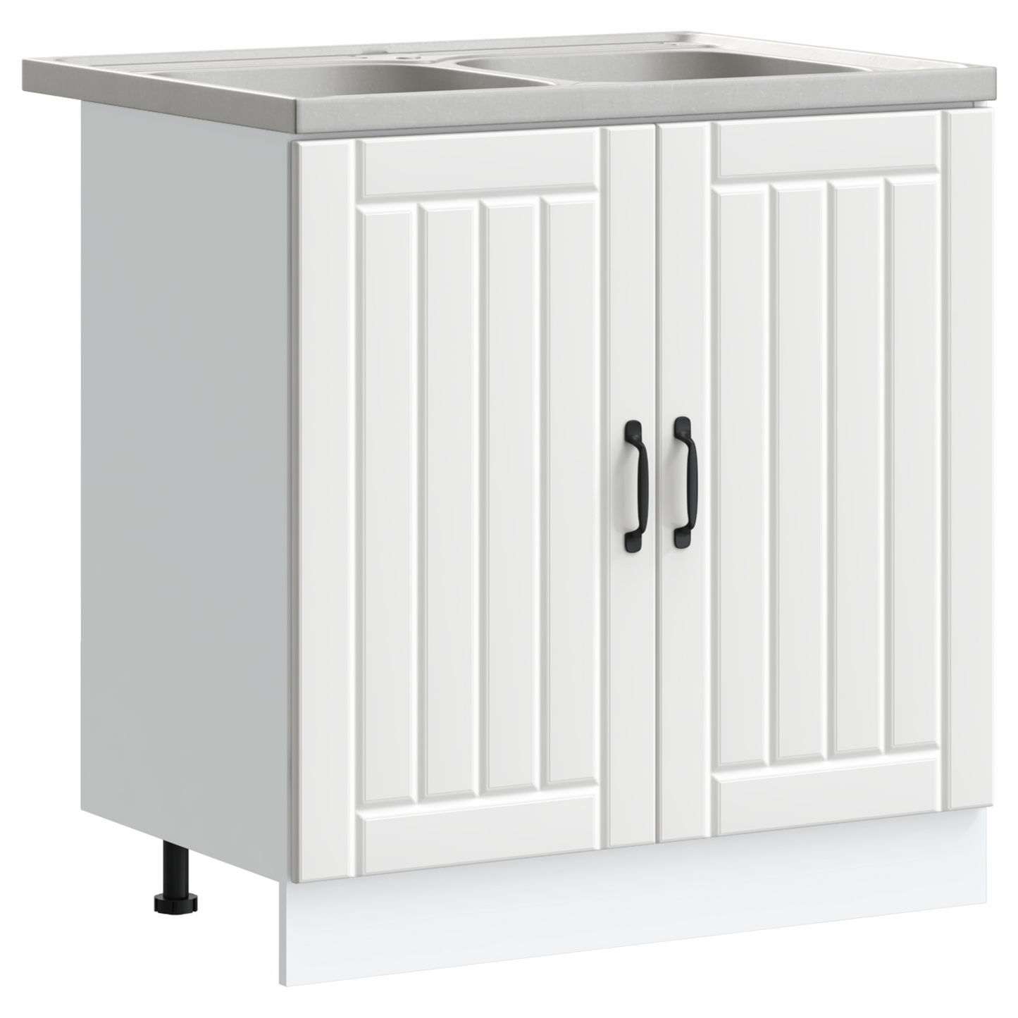 Køkkenskab Lucca 2 Pcs Hvid 80 X 46 X 81.5 Cm Konstrueret Træ - Billede 2
