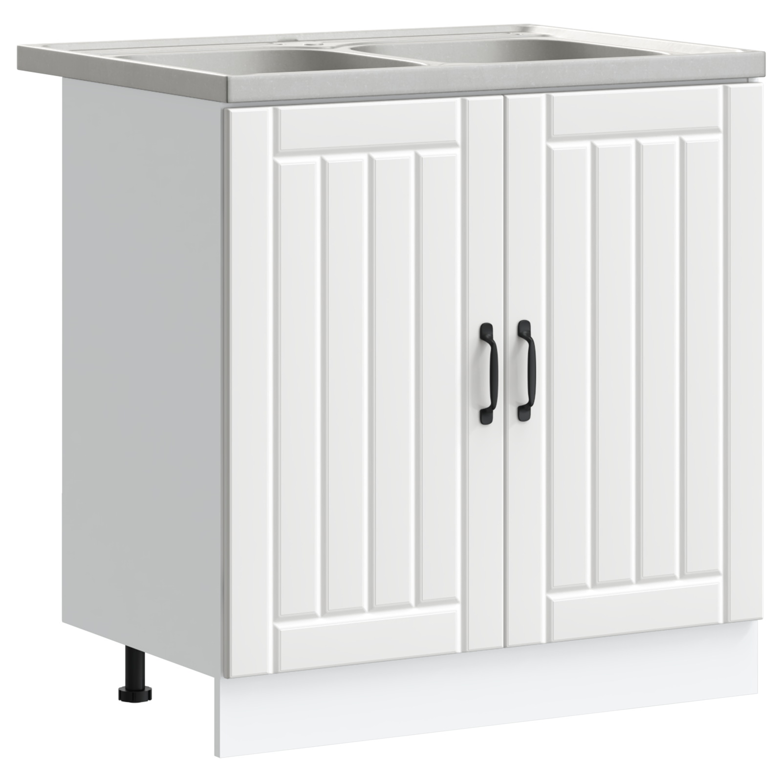 Køkkenskab Lucca 2 Pcs Hvid 80 X 46 X 81.5 Cm Konstrueret Træ - Billede 2