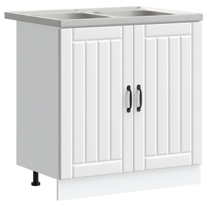 Køkkenskab Lucca 2 Pcs Hvid 80 X 46 X 81.5 Cm Konstrueret Træ - Billede 2