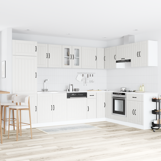 Køkkenskab Lucca 2 Pcs Hvid 80 X 46 X 81.5 Cm Konstrueret Træ - Hovedbillede