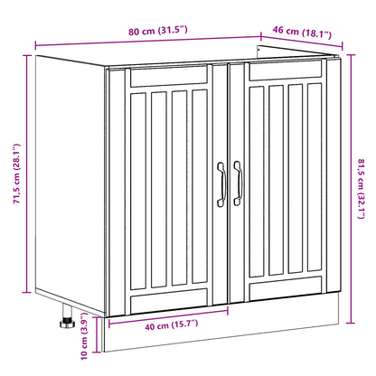Køkkenskab Lucca 2 Pcs Hvid 80 X 46 X 81.5 Cm Konstrueret Træ - Billede 10