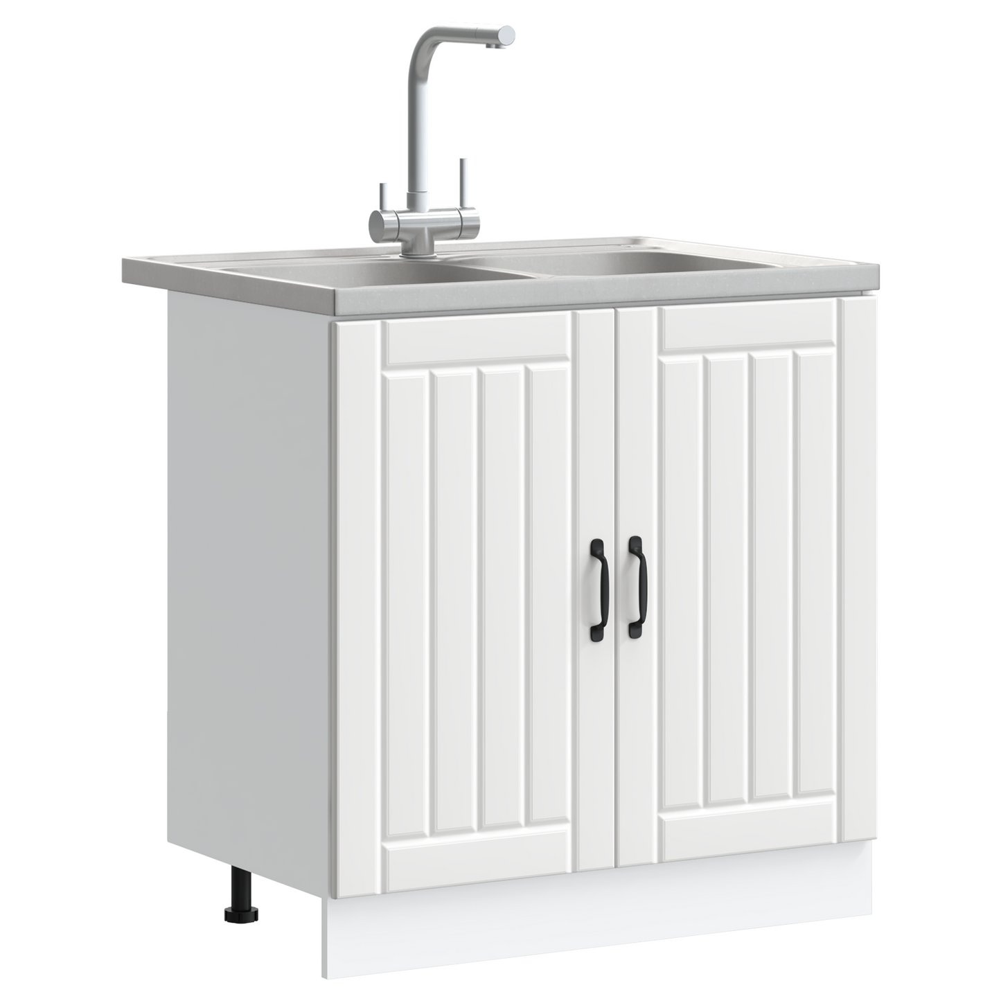 Køkkenskab Lucca 2 Pcs Hvid 80 X 46 X 81.5 Cm Konstrueret Træ - Billede 3