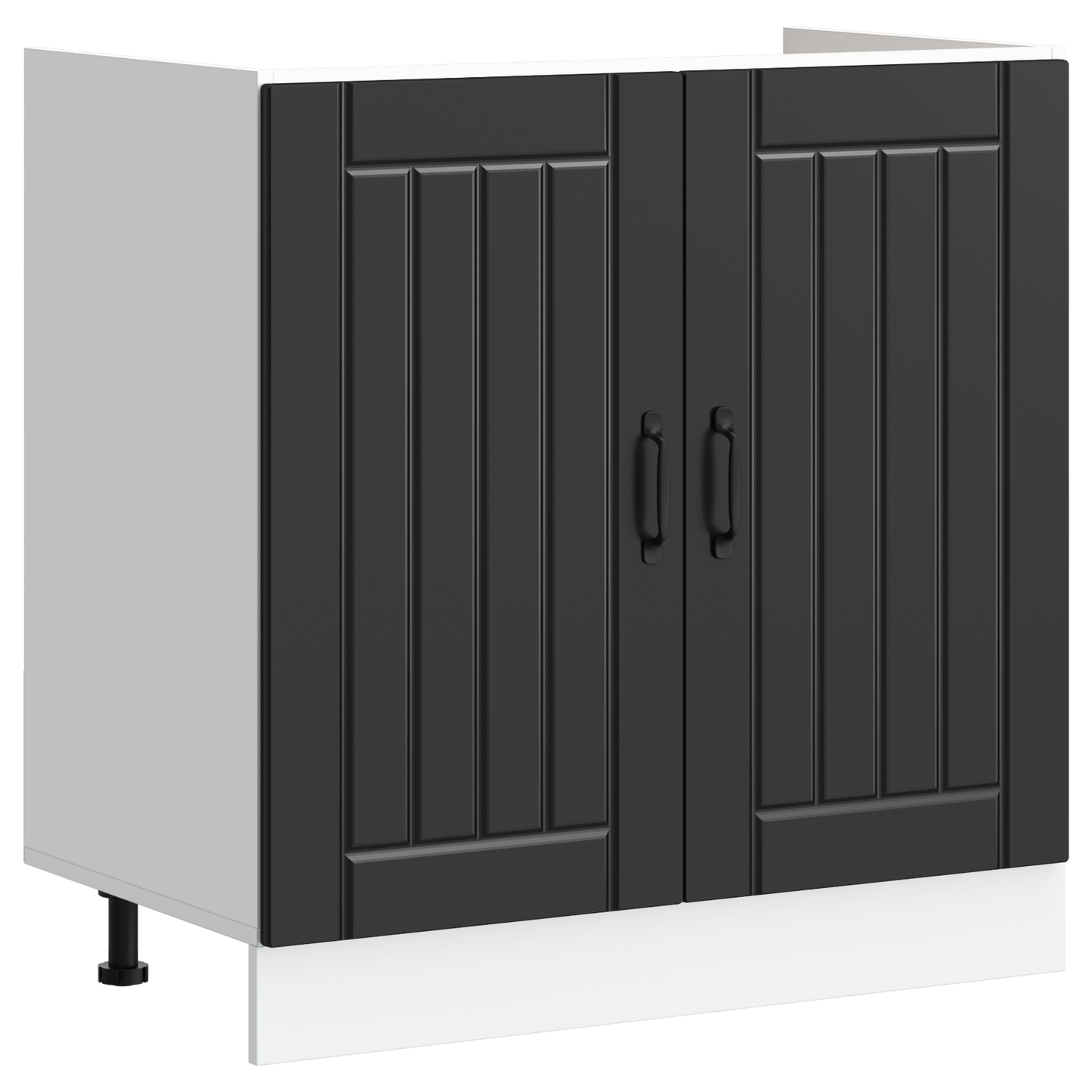 Køkkenskab Lucca 2 Pcs Sort 80 X 46 X 81.5 Cm Konstrueret Træ - Billede 4