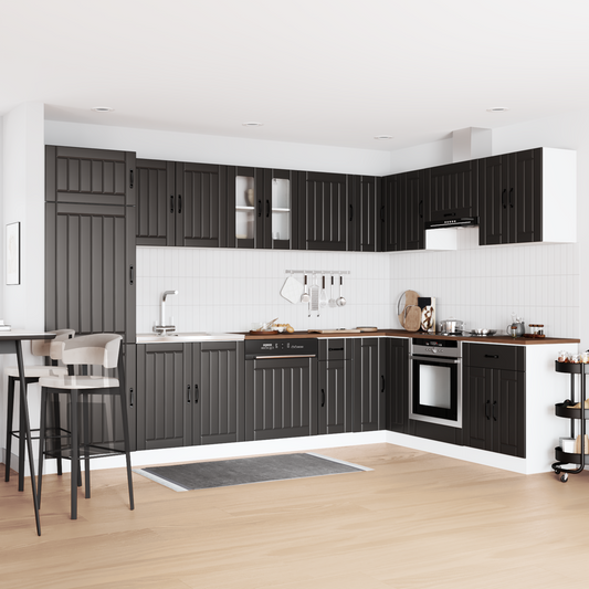 Køkkenskab Lucca 2 Pcs Sort 80 X 46 X 81.5 Cm Konstrueret Træ - Hovedbillede