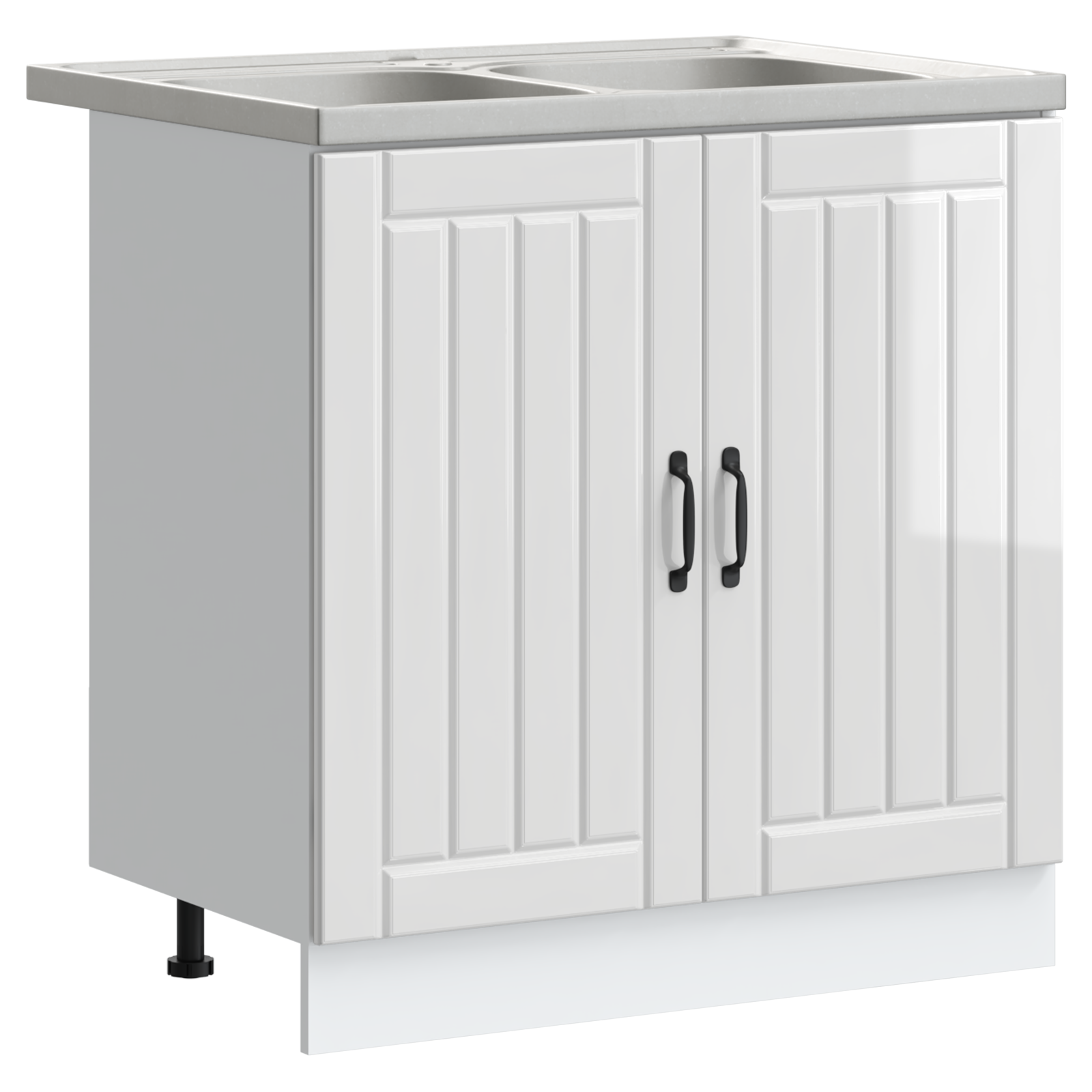Køkkenskab Lucca 2 Pcs Hvid 80 X 46 X 81.5 Cm Konstrueret Træ - Billede 2