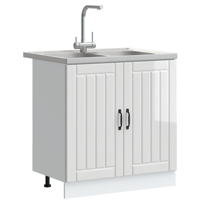 Køkkenskab Lucca 2 Pcs Hvid 80 X 46 X 81.5 Cm Konstrueret Træ - Billede 3