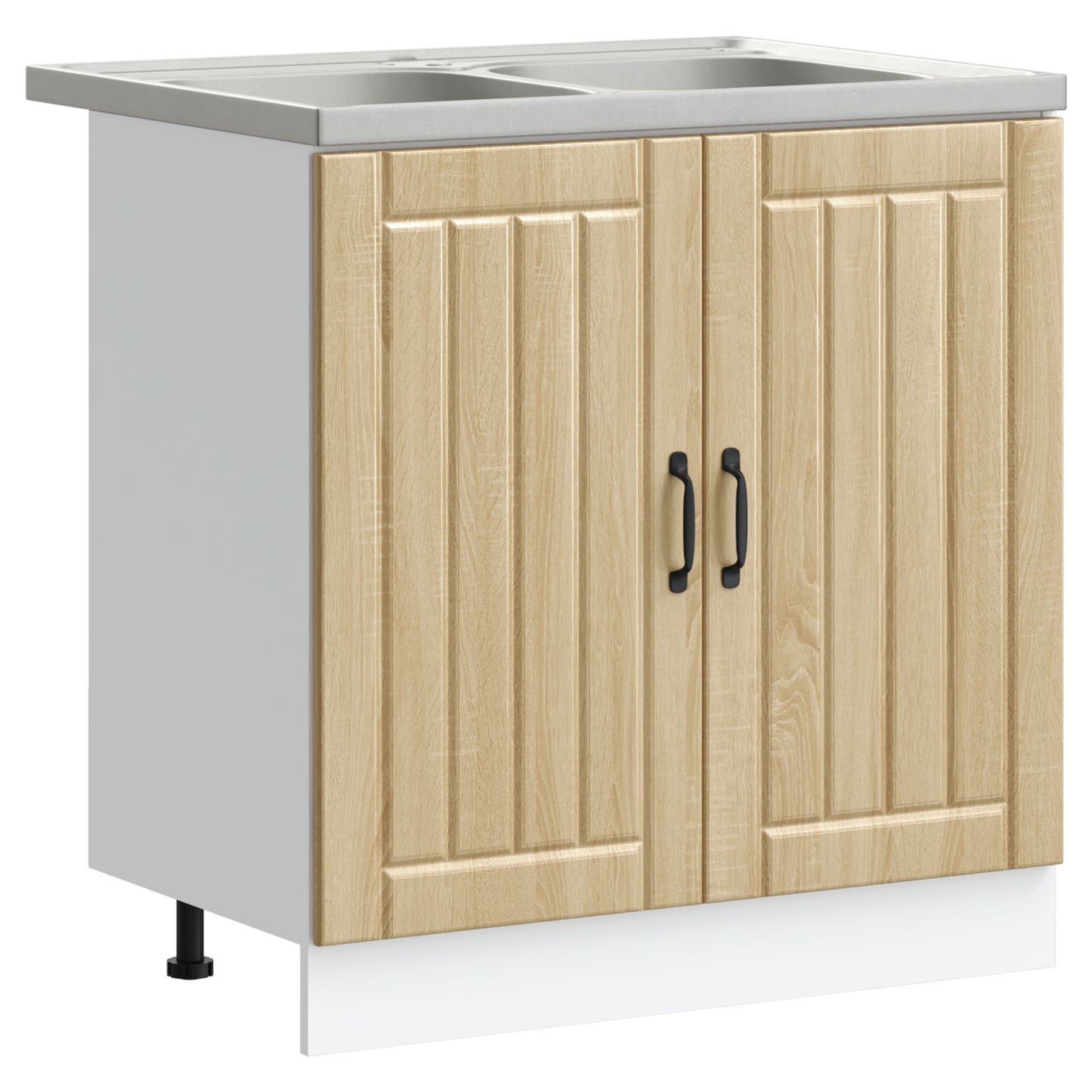 Køkkenskab Lucca 2 Pcs Brun 80 X 46 X 81.5 Cm Konstrueret Træ - Billede 2
