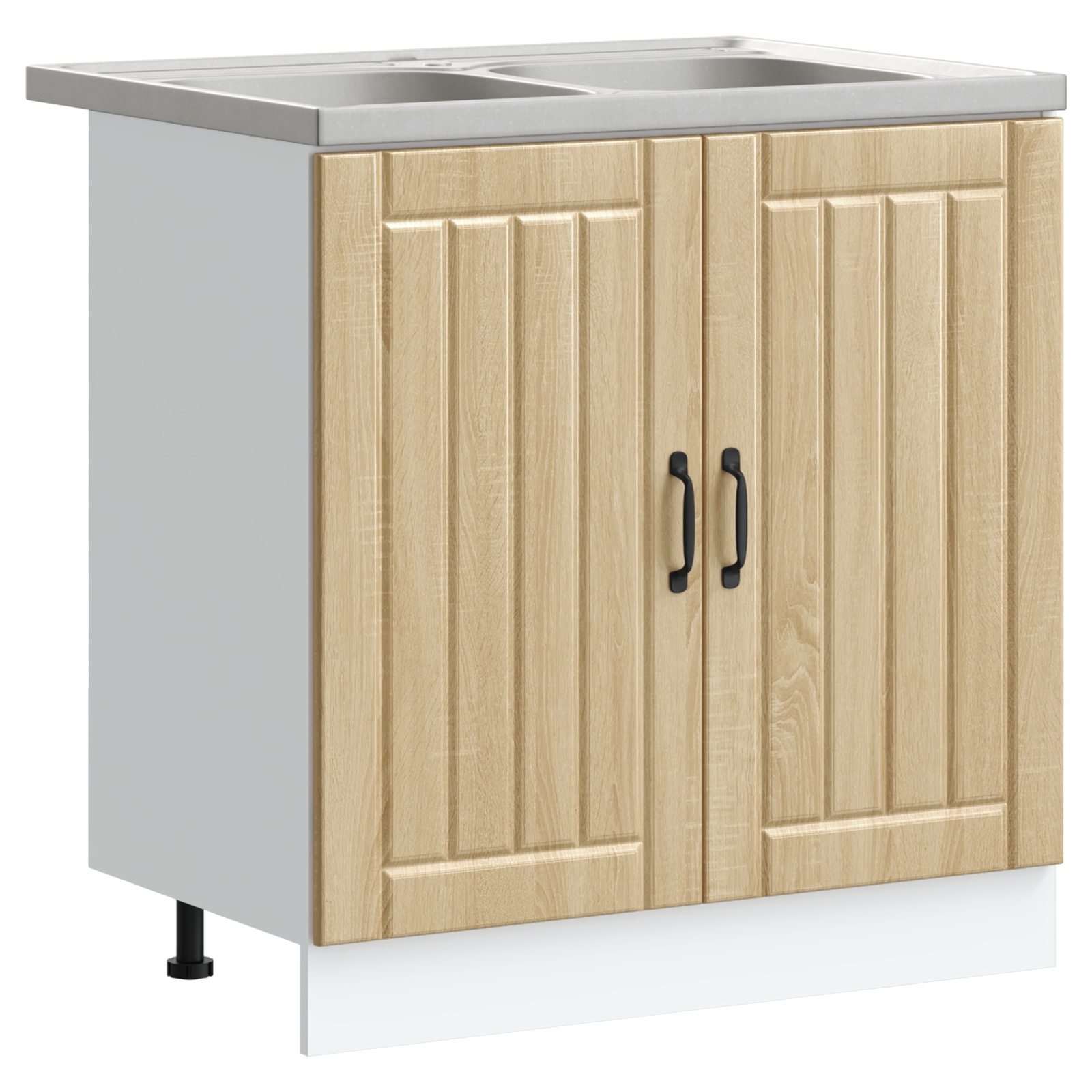 Køkkenskab Lucca 2 Pcs Brun 80 X 46 X 81.5 Cm Konstrueret Træ - Billede 2