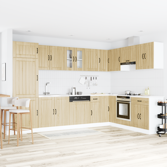 Køkkenskab Lucca 2 Pcs Brun 80 X 46 X 81.5 Cm Konstrueret Træ - Hovedbillede