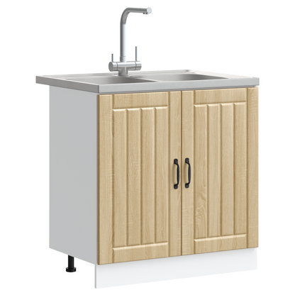 Køkkenskab Lucca 2 Pcs Brun 80 X 46 X 81.5 Cm Konstrueret Træ - Billede 3
