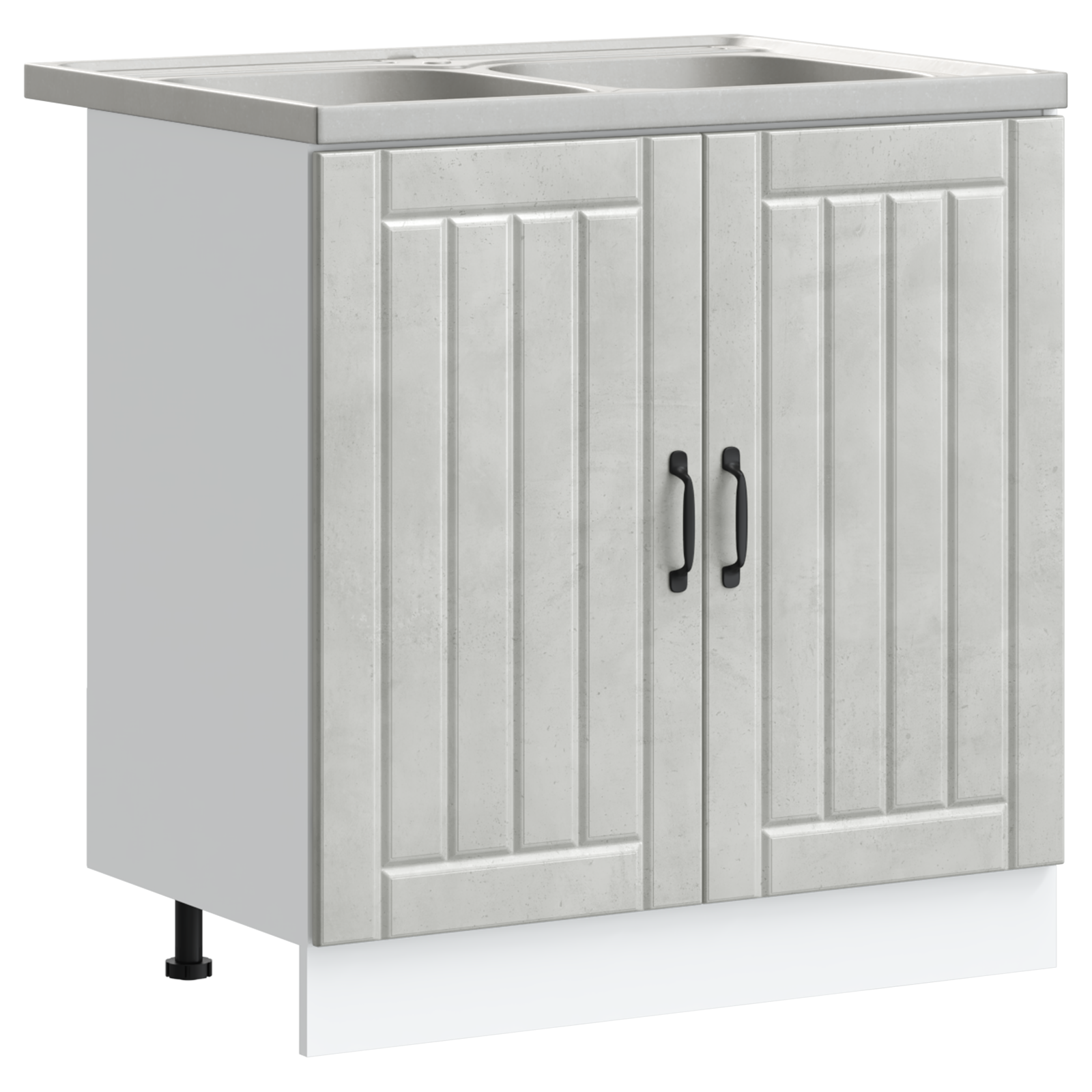 Køkkenskab Lucca 2 Pcs Grå 80 X 46 X 81.5 Cm Konstrueret Træ - Billede 2
