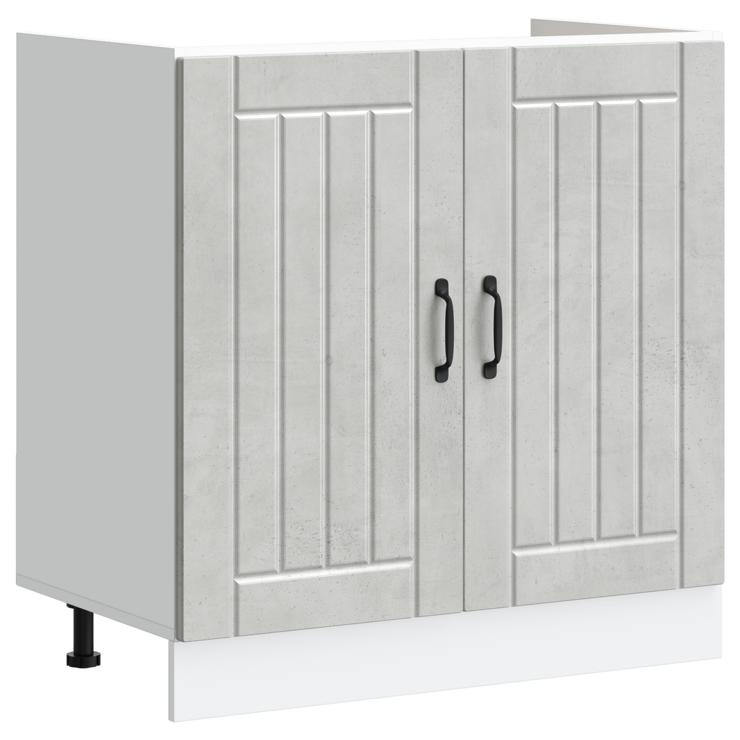 Køkkenskab Lucca 2 Pcs Grå 80 X 46 X 81.5 Cm Konstrueret Træ - Billede 4