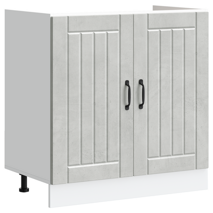 Køkkenskab Lucca 2 Pcs Grå 80 X 46 X 81.5 Cm Konstrueret Træ - Billede 4