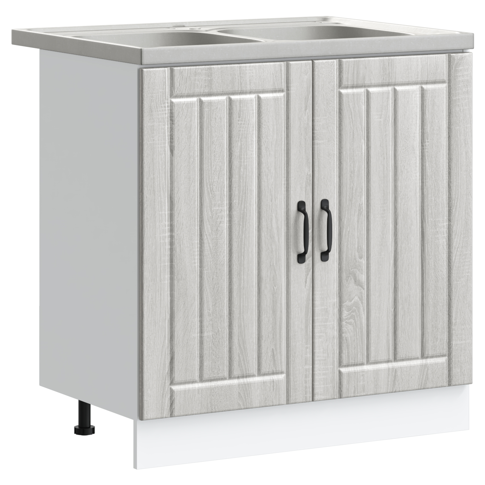 Køkkenskab Med Opbevaring Lucca 2 Pcs Lysegrå 80 X 46 X 81.5 Cm - Billede 2