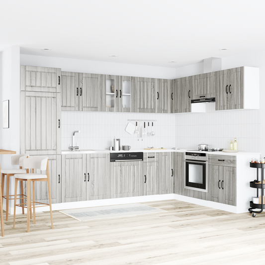 Køkkenskab Med Opbevaring Lucca 2 Pcs Lysegrå 80 X 46 X 81.5 Cm - Hovedbillede